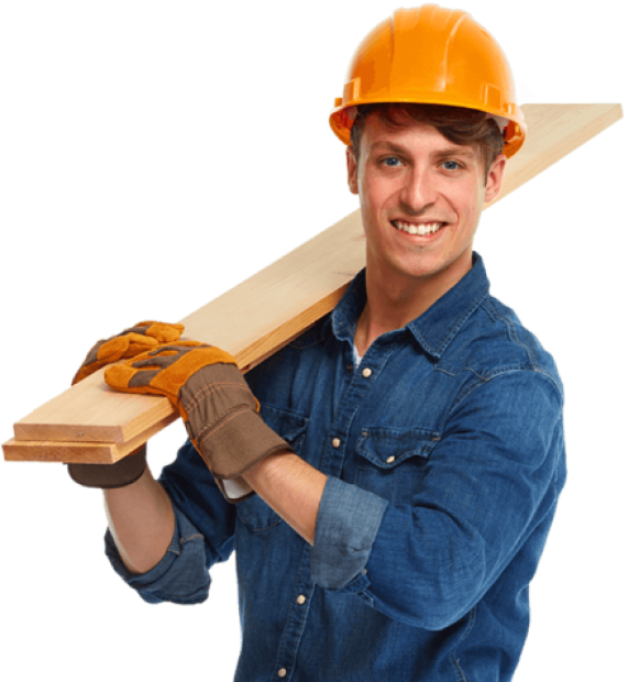 man repairing house with wood on his shoulder